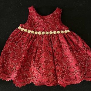 Red maroon Holiday Christmas dress 9 months